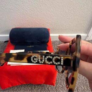 GUCCI Rhinestone Square Sunglasses
